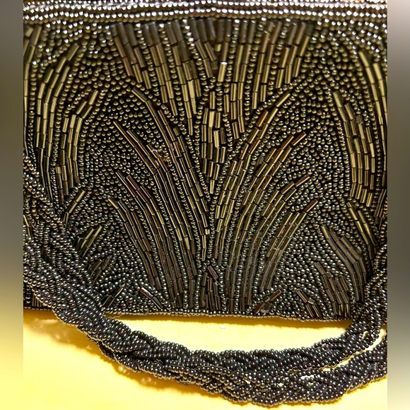 La Regale black beaded vintage style evening purse - Picture 5 of 5